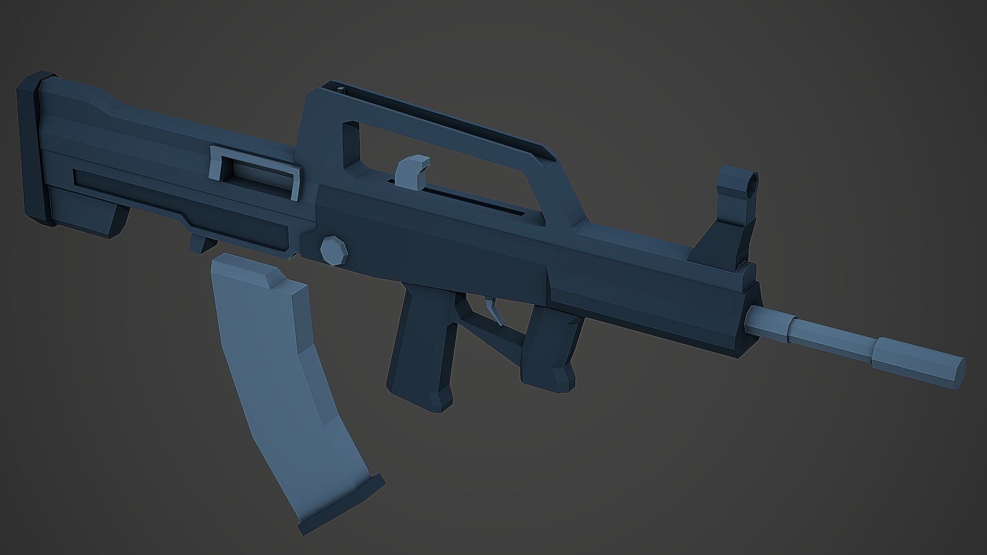Stylized QBZ-95 Rifle Low Poly Mobile Ready Low-poly 3D model_4