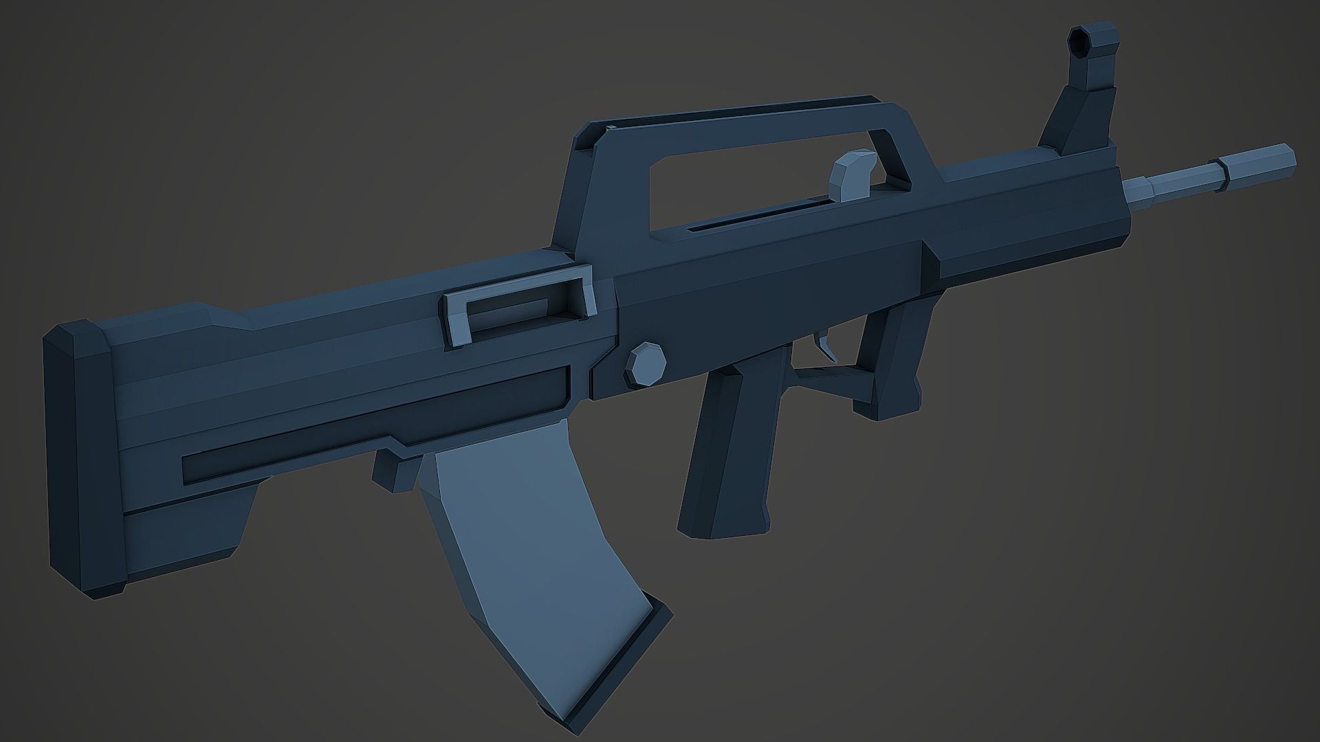 Stylized QBZ-95 Rifle Low Poly Mobile Ready Low-poly 3D model_1
