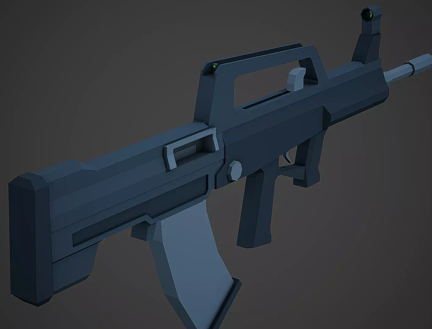Stylized QBZ-95 Rifle Low Poly Mobile Ready Low-poly 3D model_0