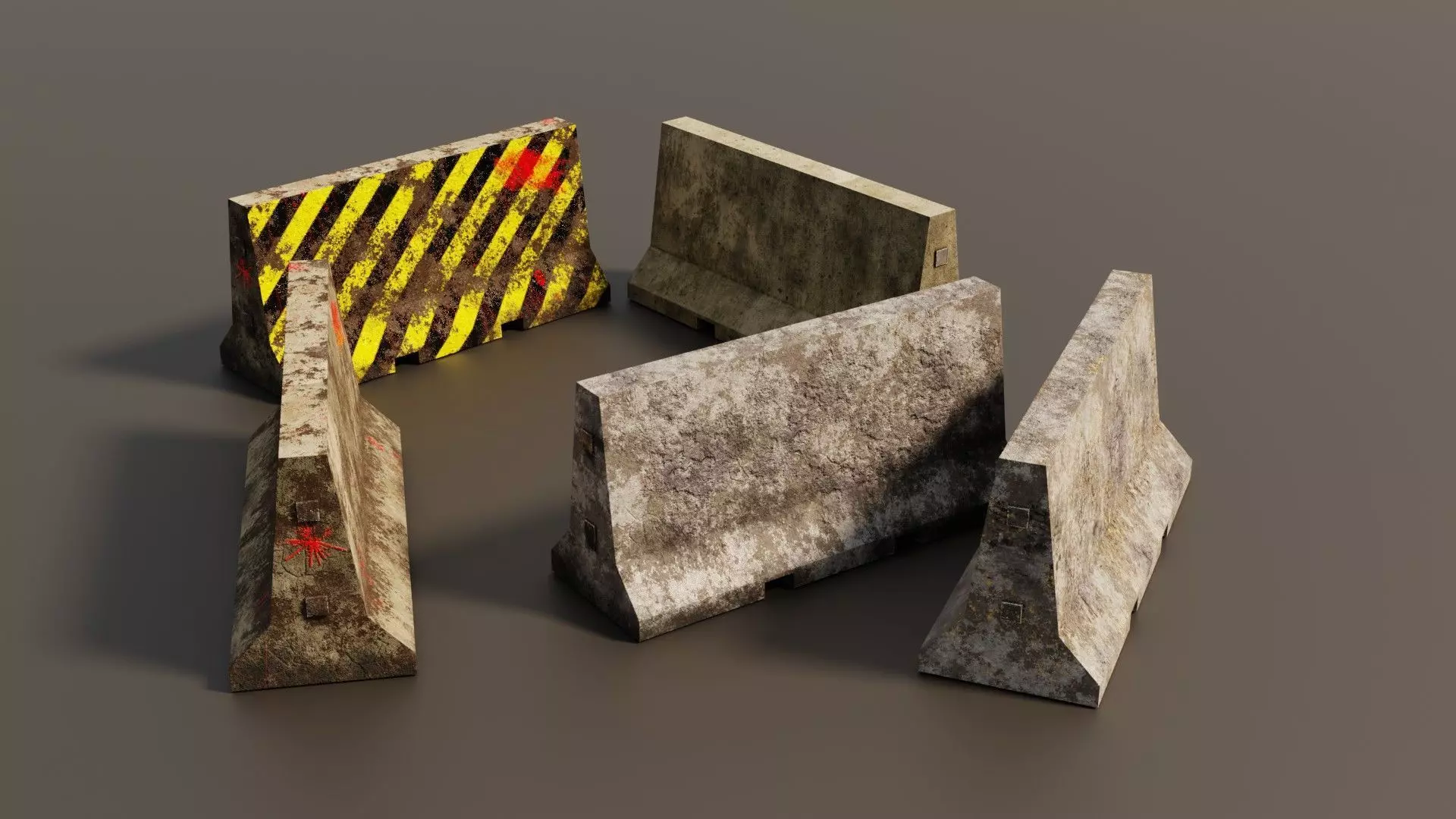 Concrete barriers  3D Model Collection_0