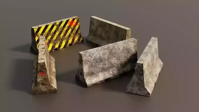 Concrete barriers  3D Model Collection