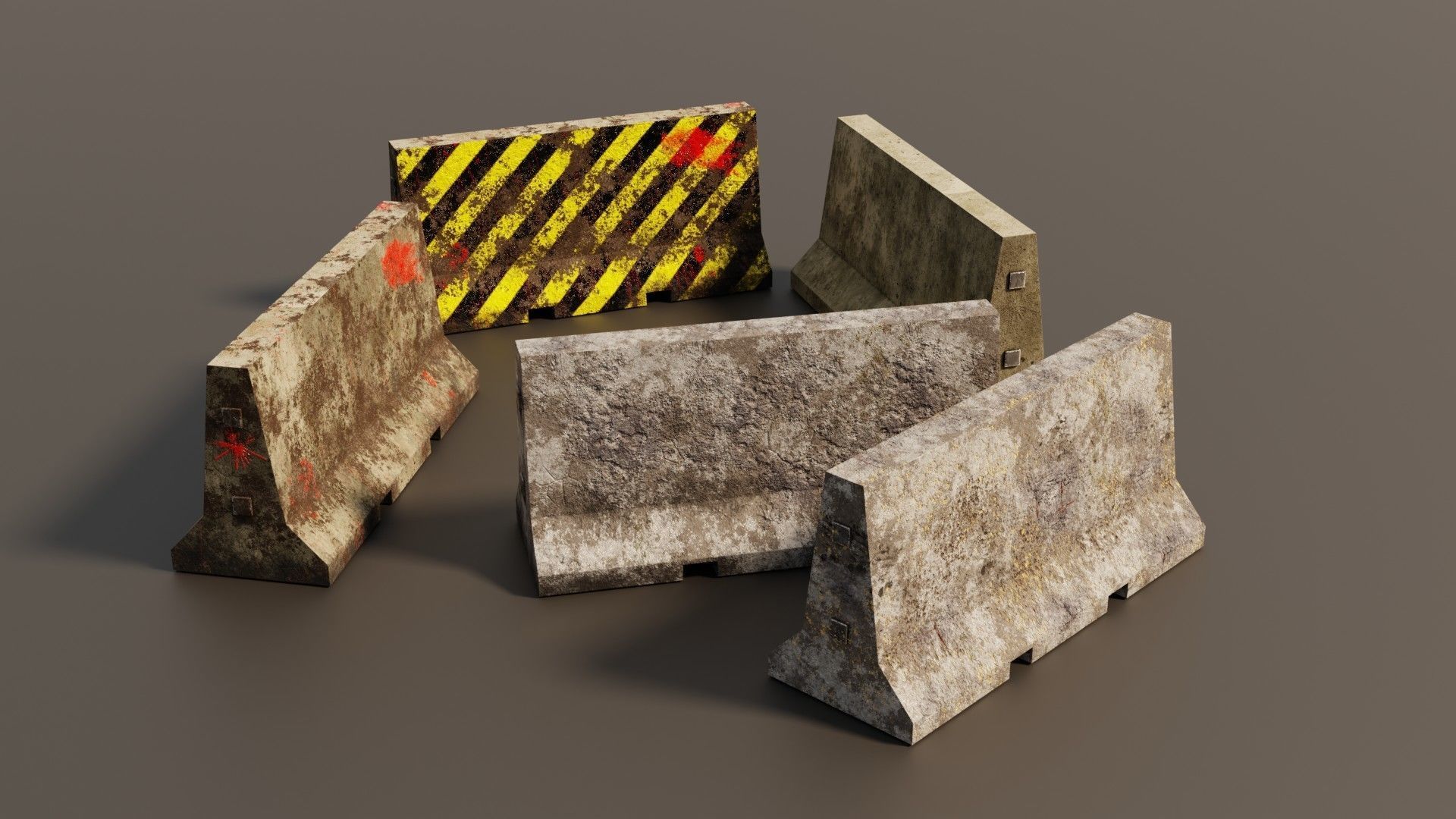 Concrete barriers  3D Model Collection_11