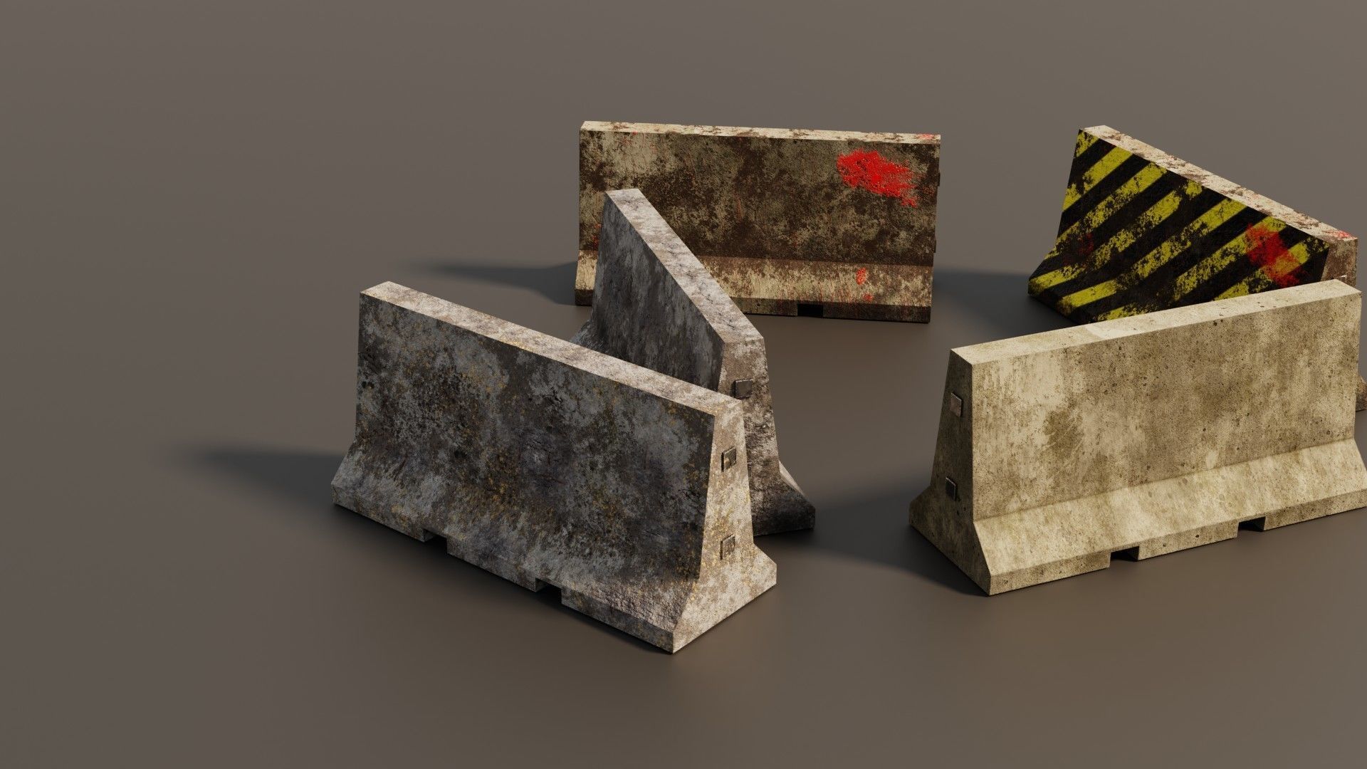 Concrete barriers  3D Model Collection_9
