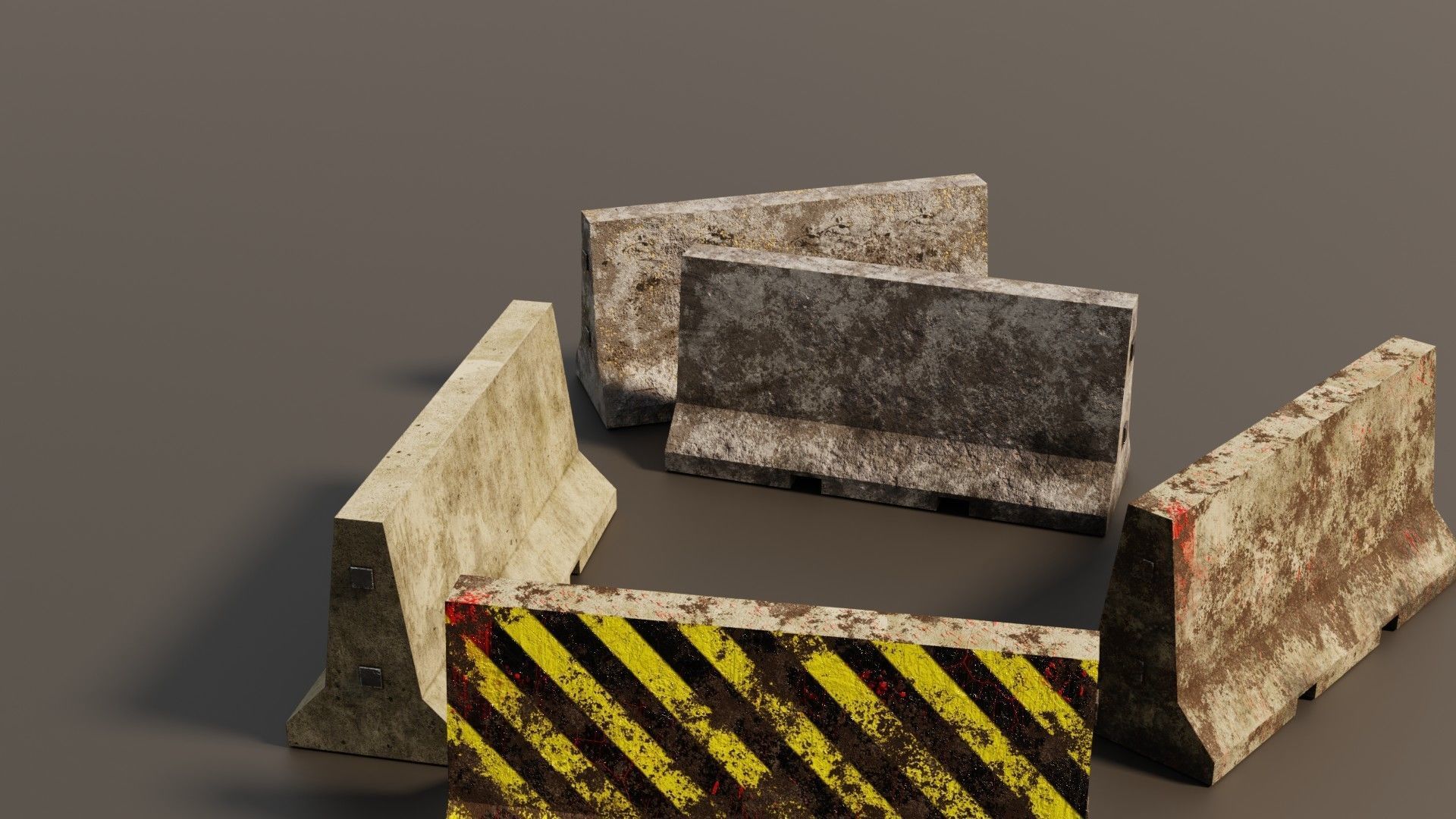 Concrete barriers  3D Model Collection_2