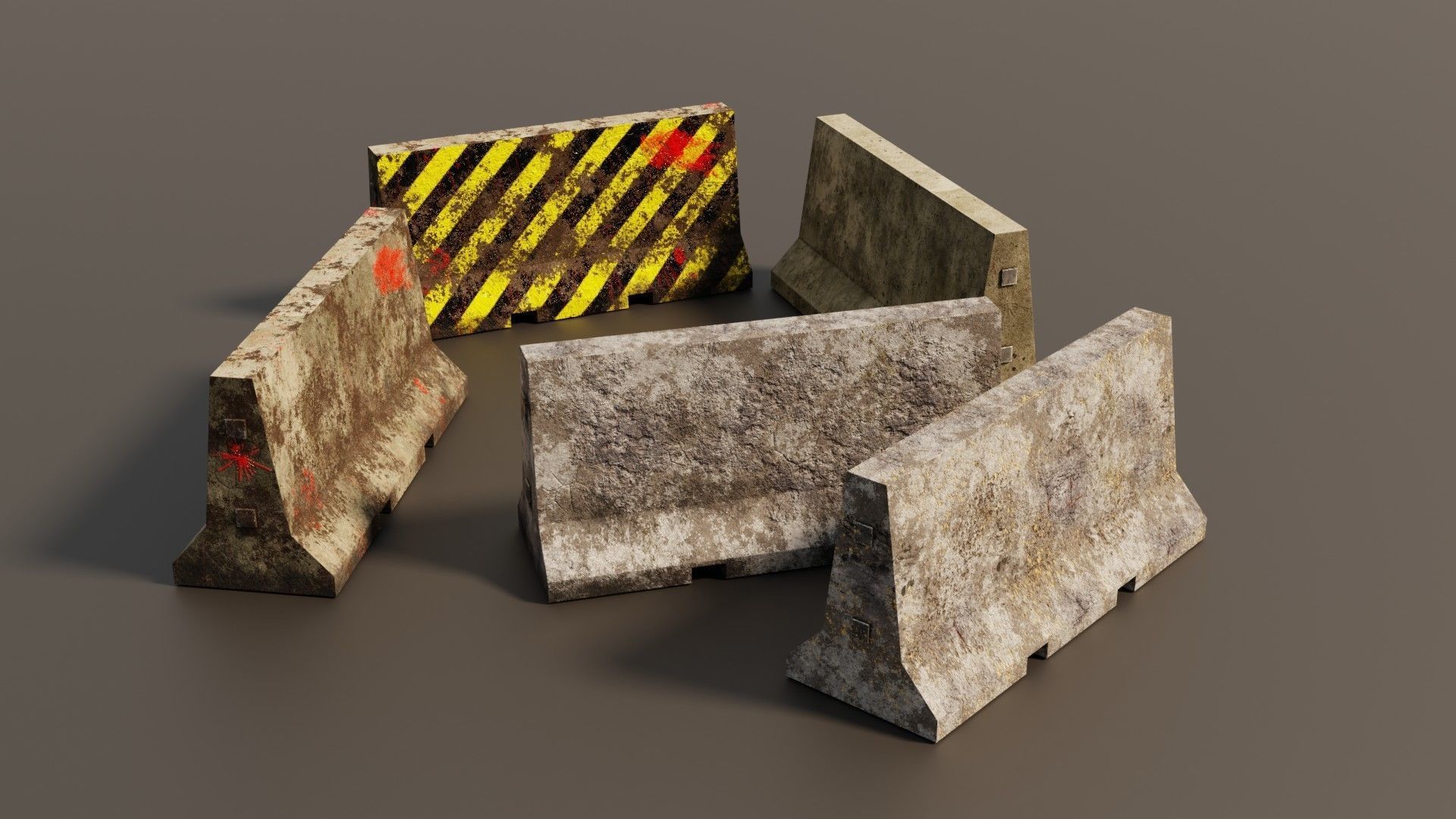 Concrete barriers  3D Model Collection_1