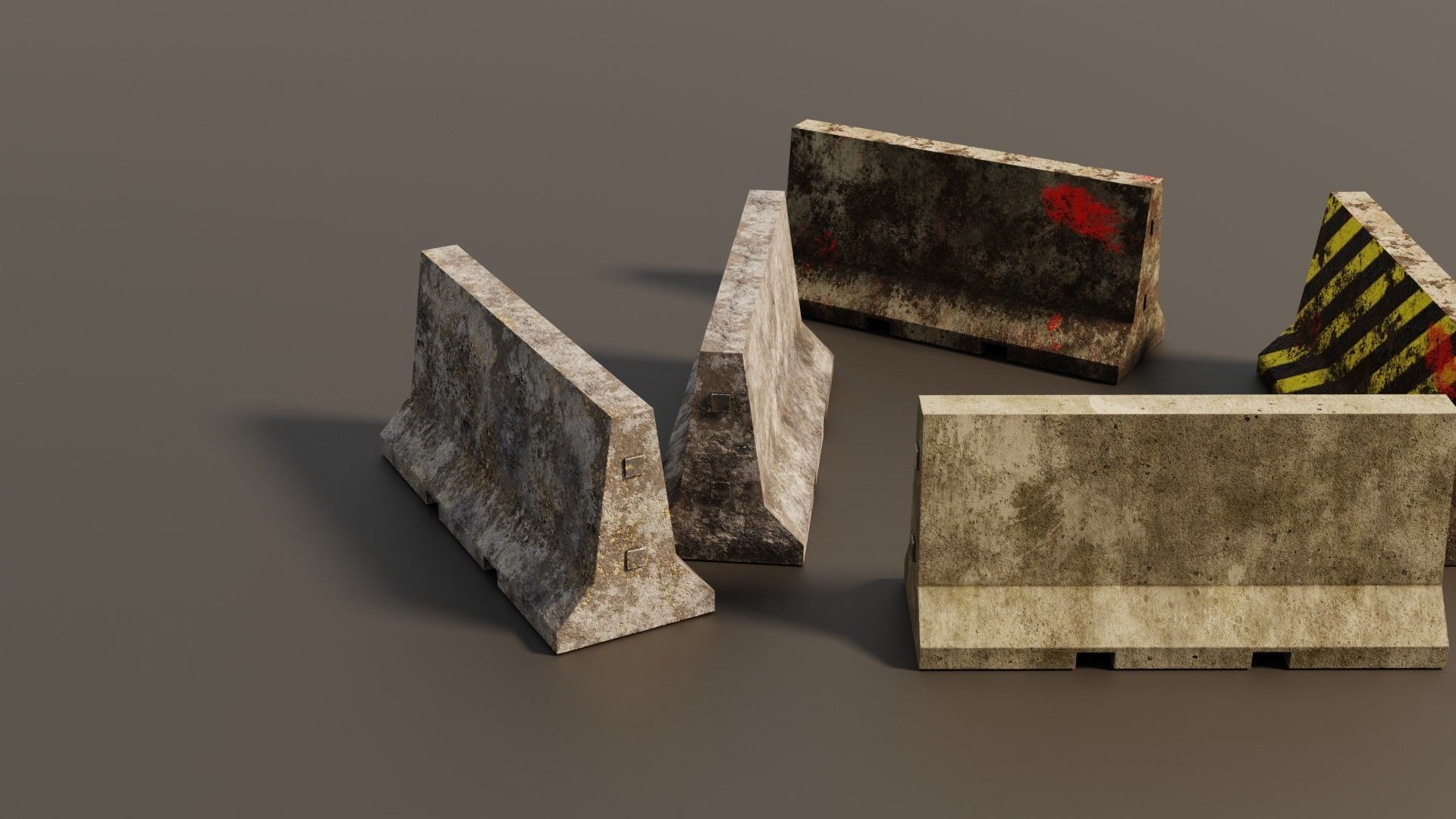 Concrete barriers  3D Model Collection_3