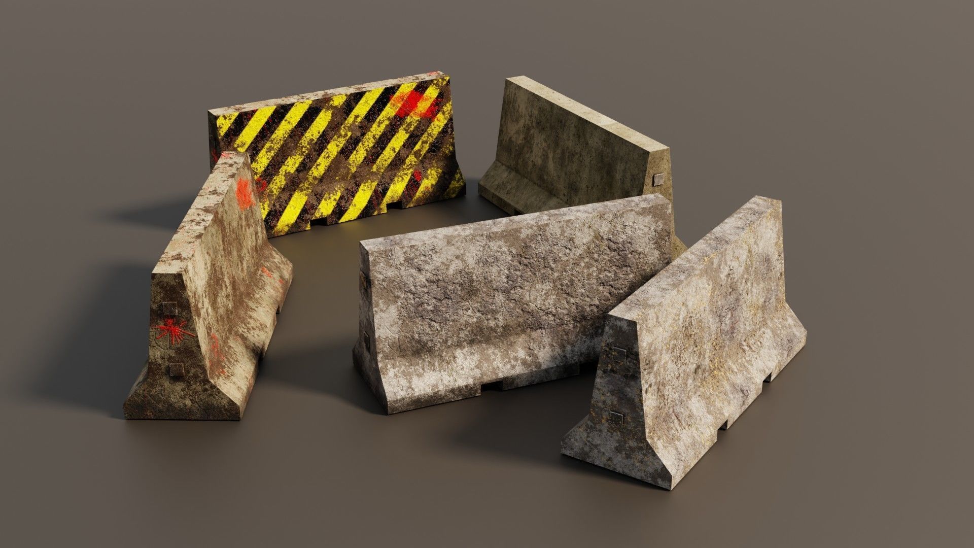 Concrete barriers  3D Model Collection_16