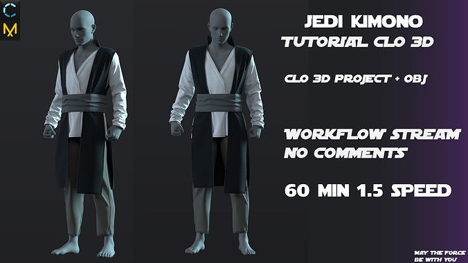 Jedi kimono with tutorial 3D model