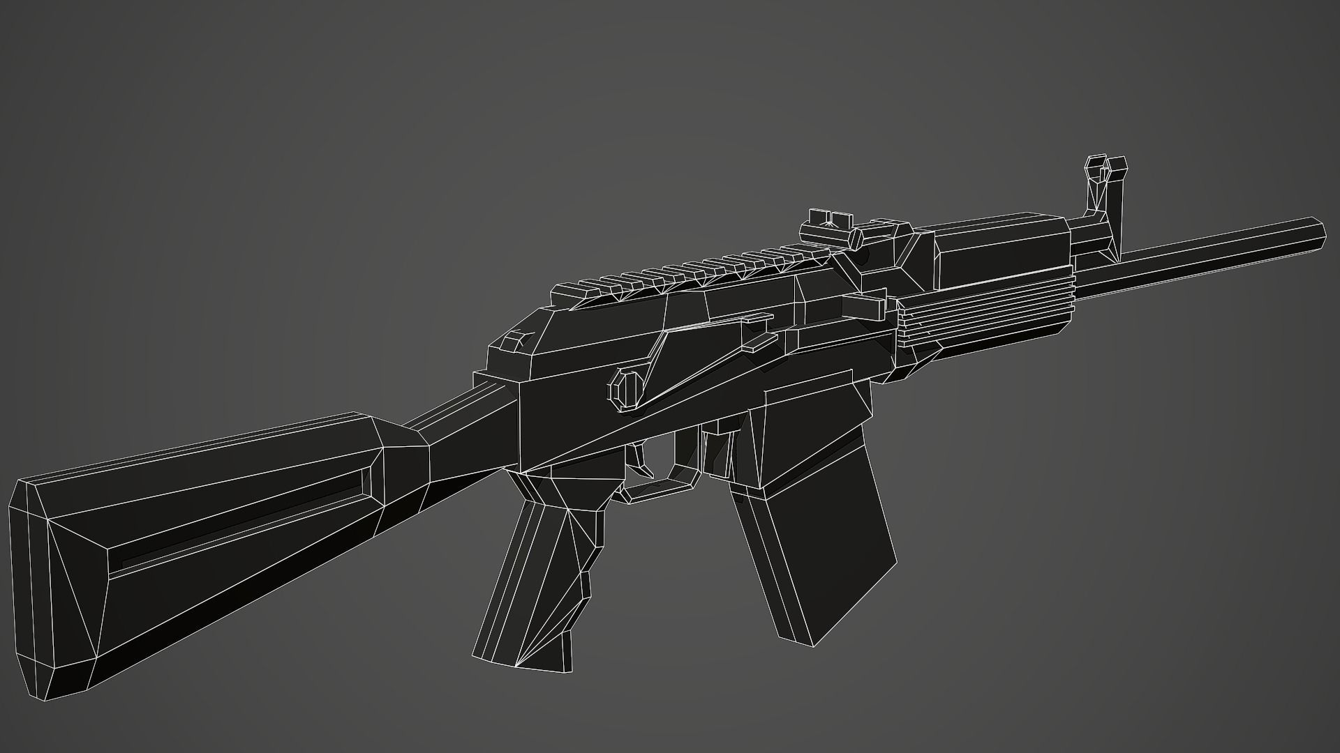 Stylized Vepr-12 Shotgun Low Poly Mobile Ready Low-poly 3D model_6