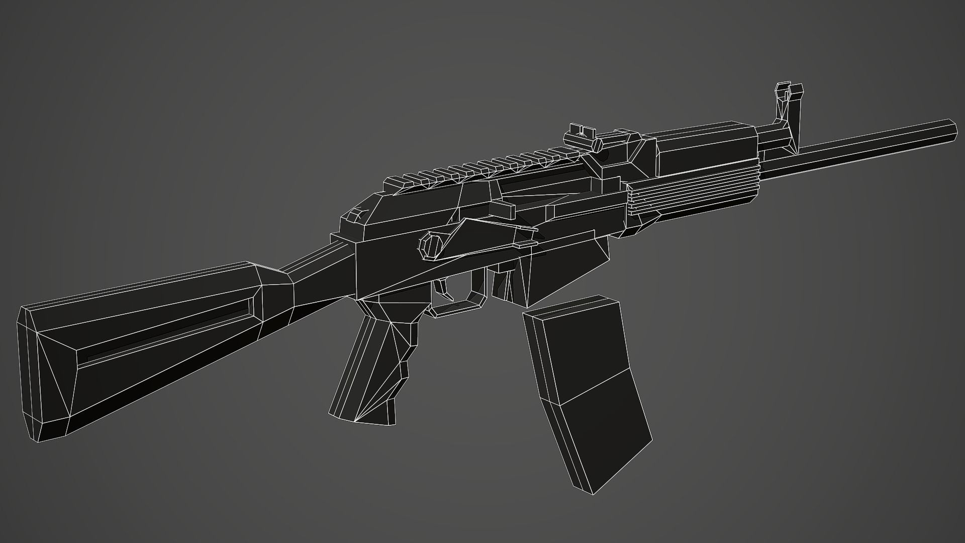 Stylized Vepr-12 Shotgun Low Poly Mobile Ready Low-poly 3D model_8
