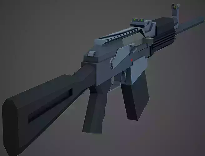 Stylized Vepr-12 Shotgun Low Poly Mobile Ready