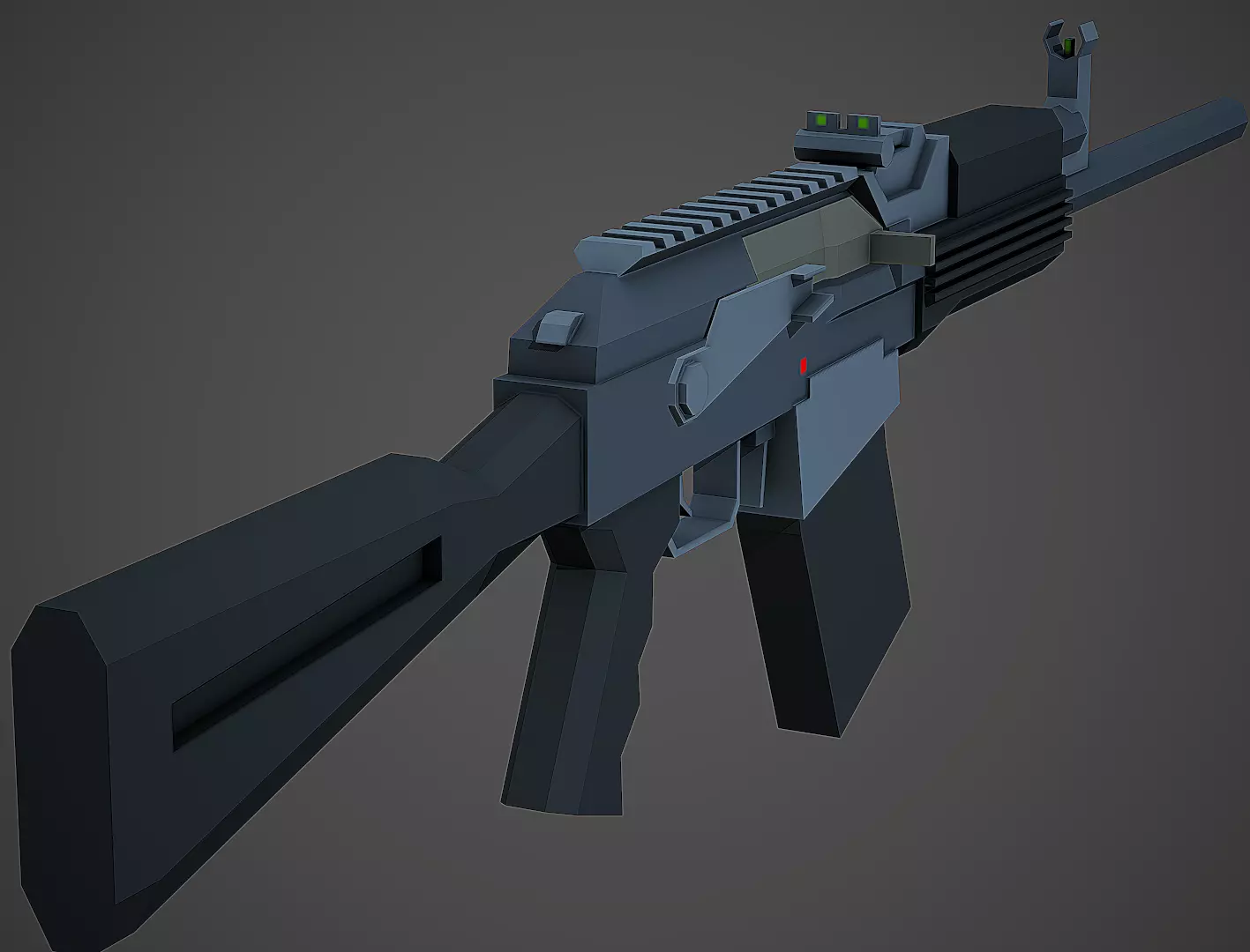 Stylized Vepr-12 Shotgun Low Poly Mobile Ready Low-poly 3D model_0
