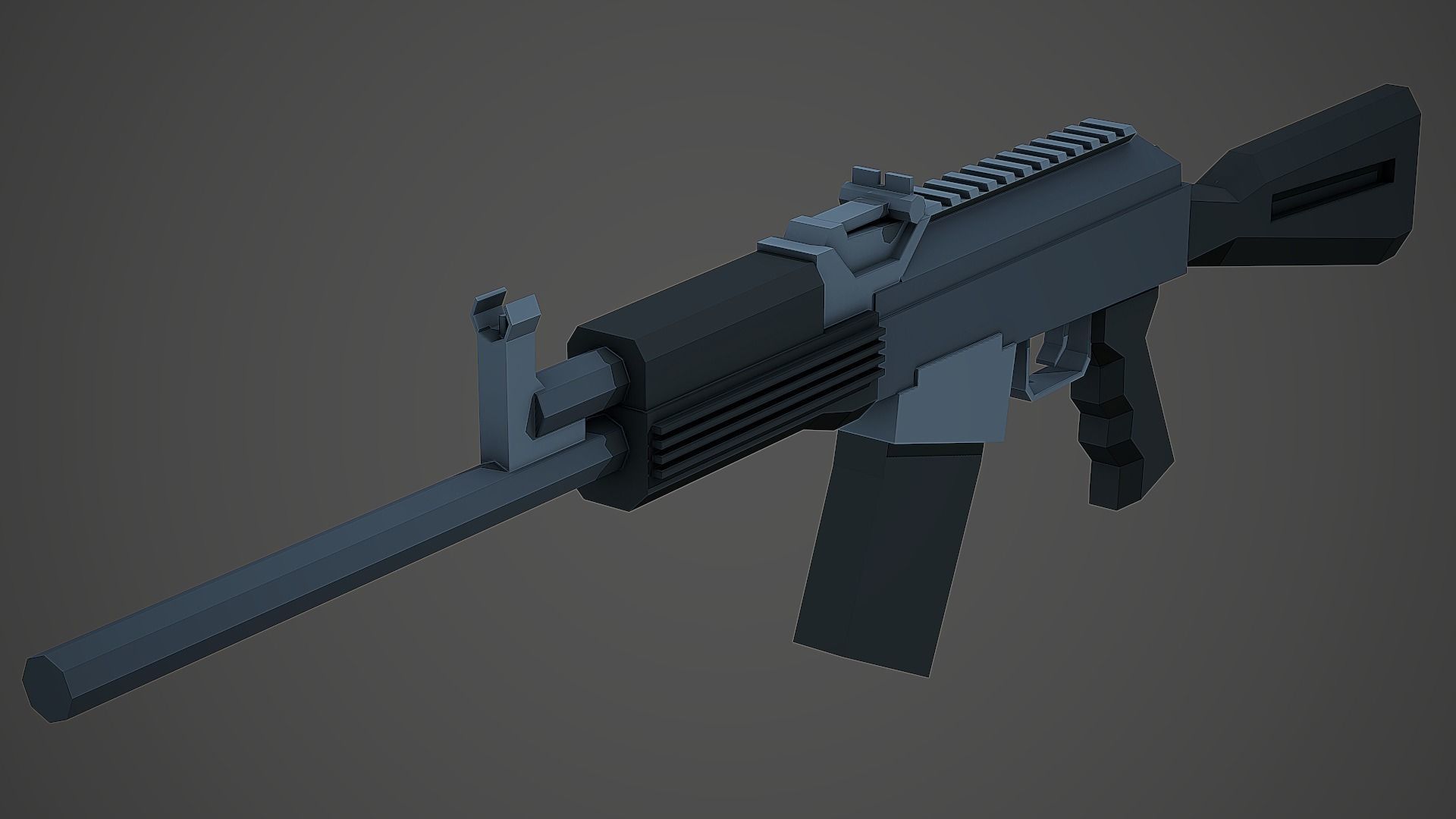 Stylized Vepr-12 Shotgun Low Poly Mobile Ready Low-poly 3D model_2
