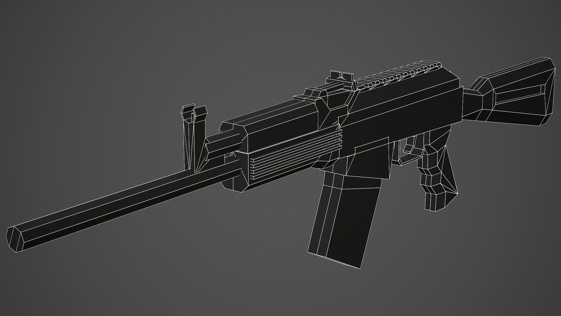 Stylized Vepr-12 Shotgun Low Poly Mobile Ready Low-poly 3D model_7
