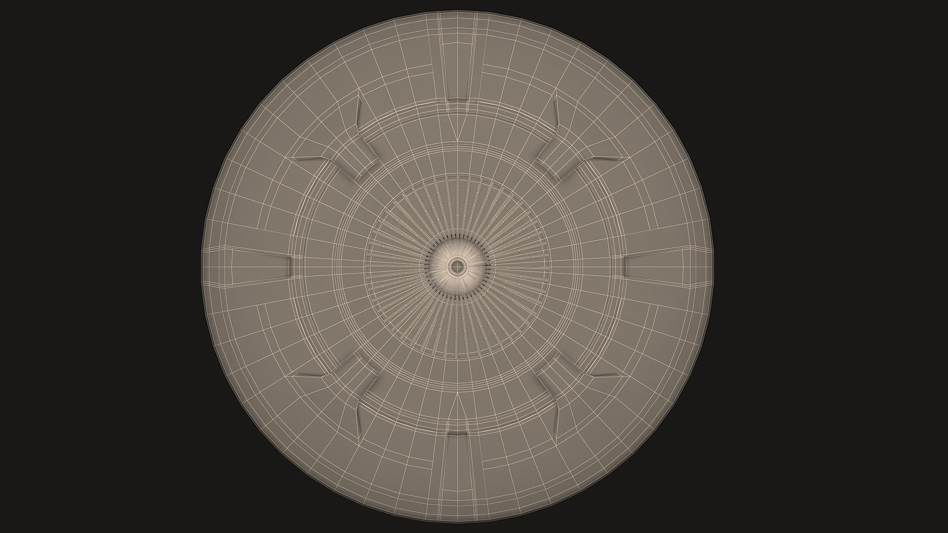 UFO spaceship Low-poly 3D model_16