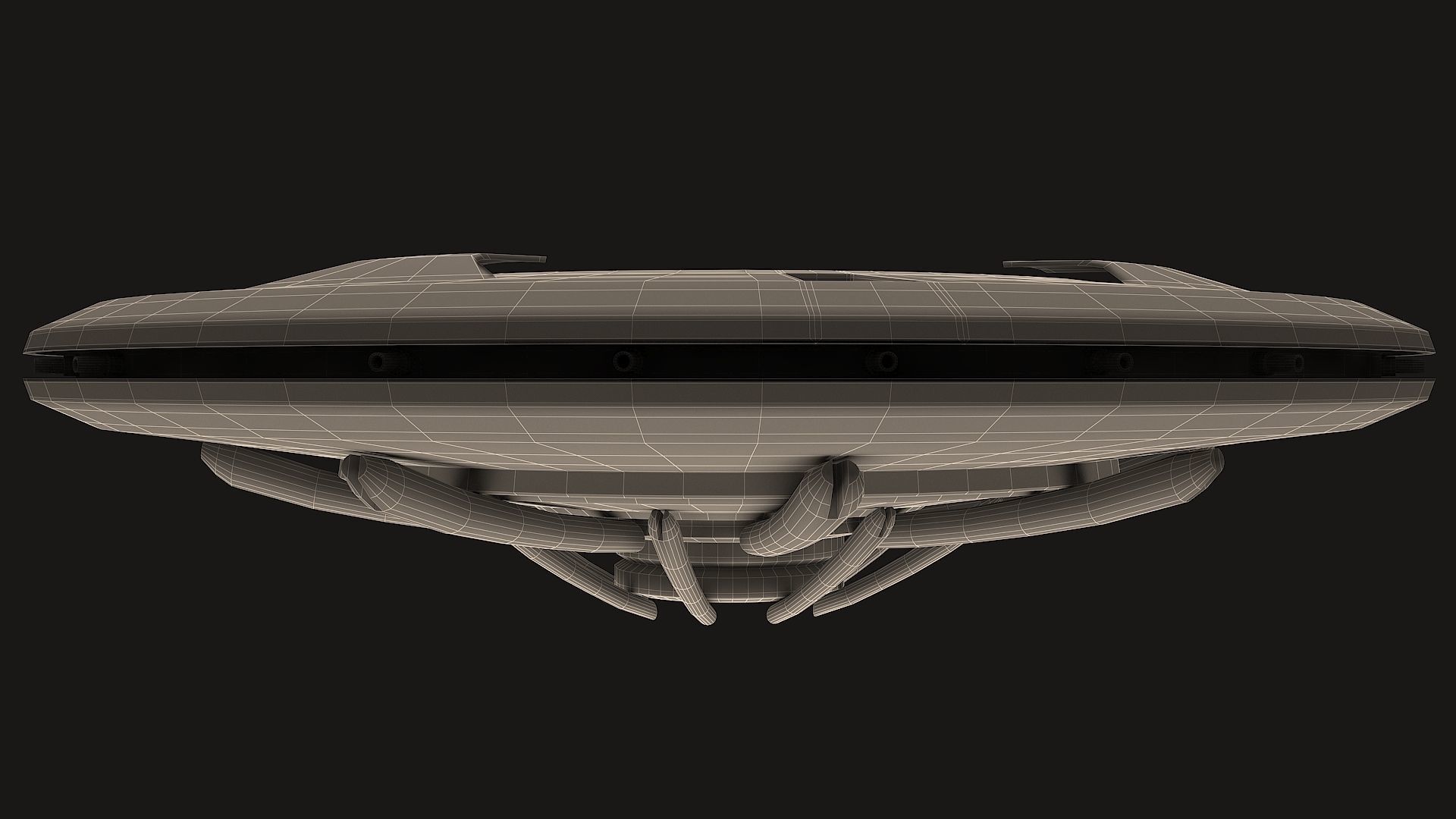 UFO spaceship Low-poly 3D model_14