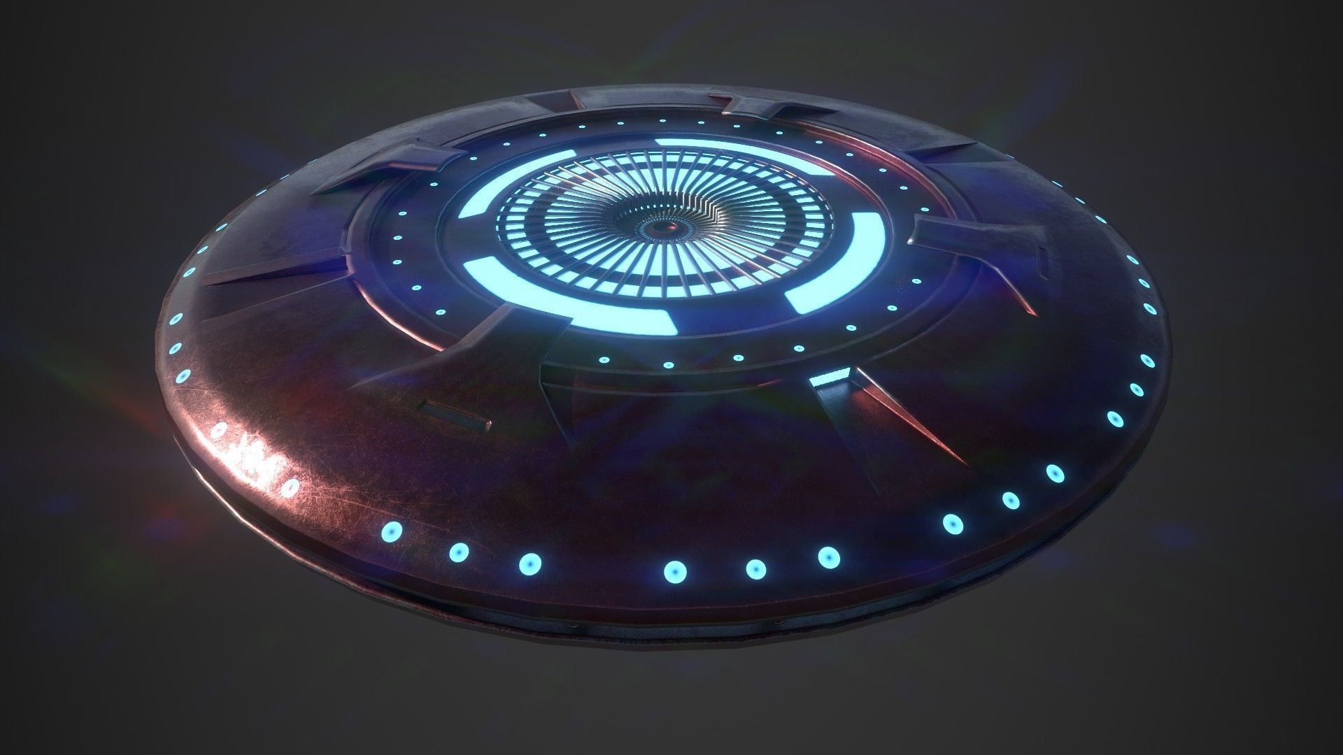 UFO spaceship Low-poly 3D model_1