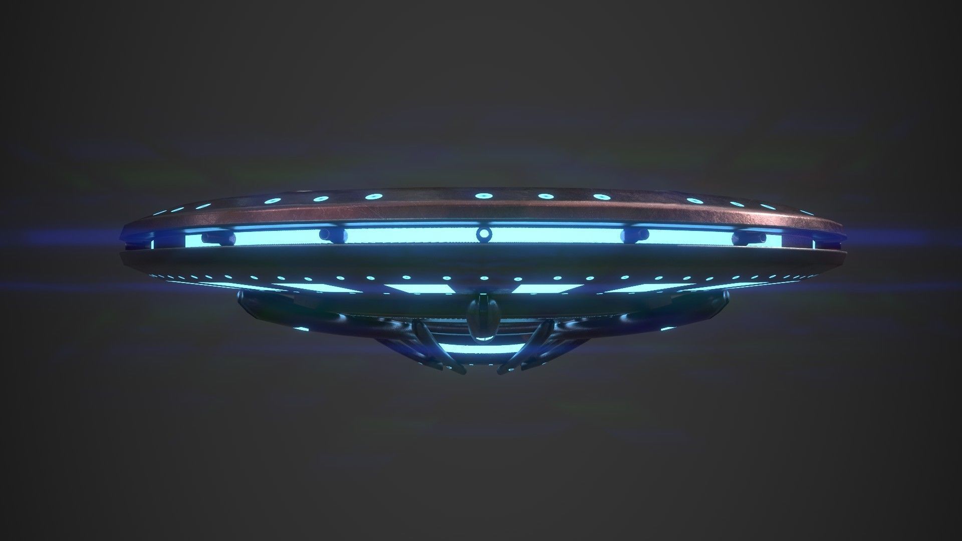 UFO spaceship Low-poly 3D model_6