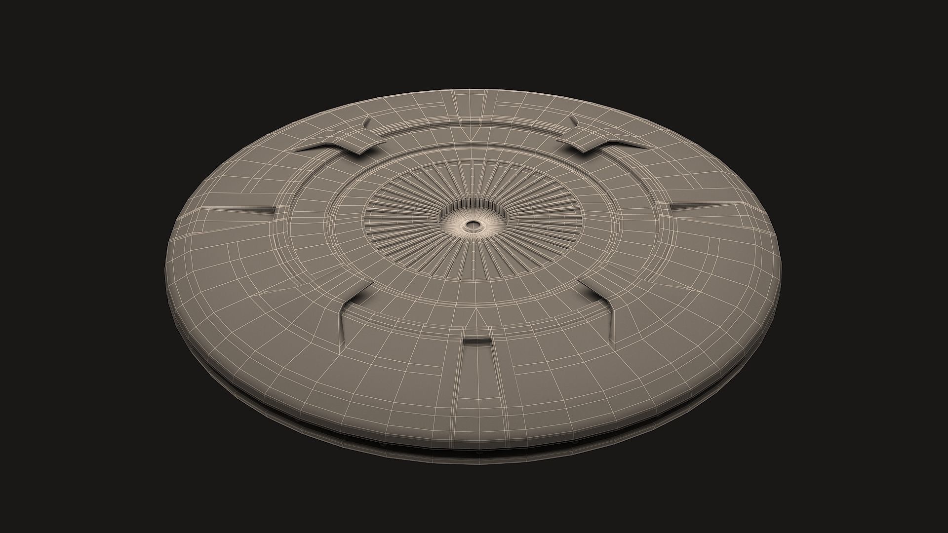 UFO spaceship Low-poly 3D model_13