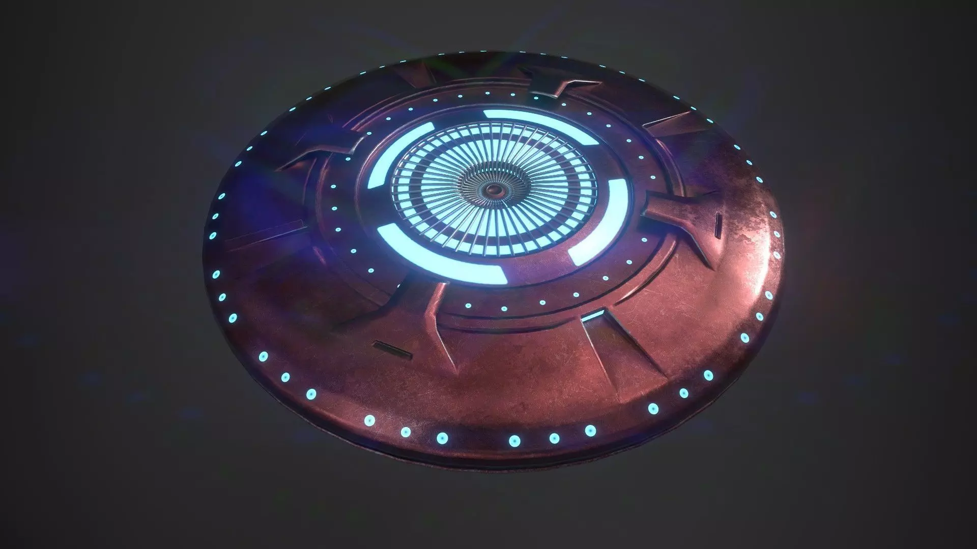 UFO spaceship Low-poly 3D model_0