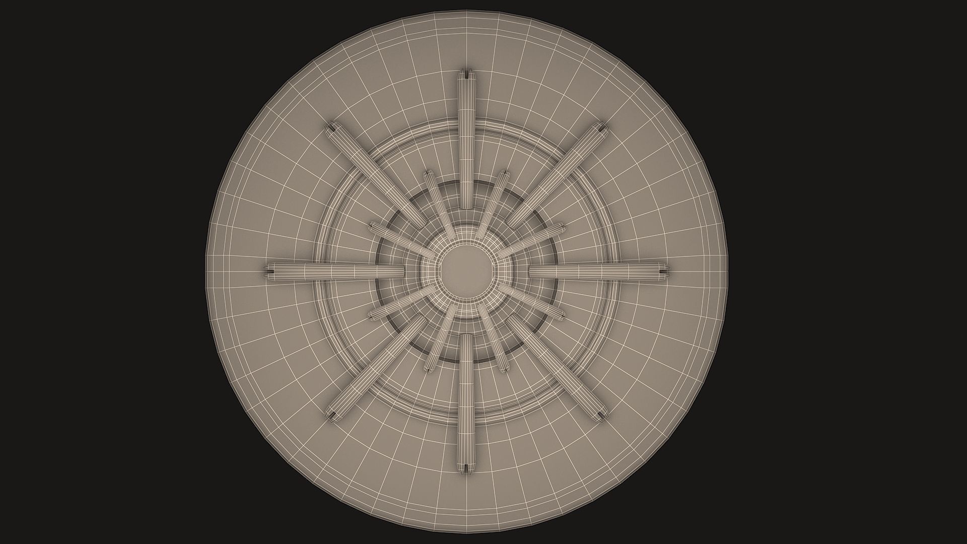 UFO spaceship Low-poly 3D model_17