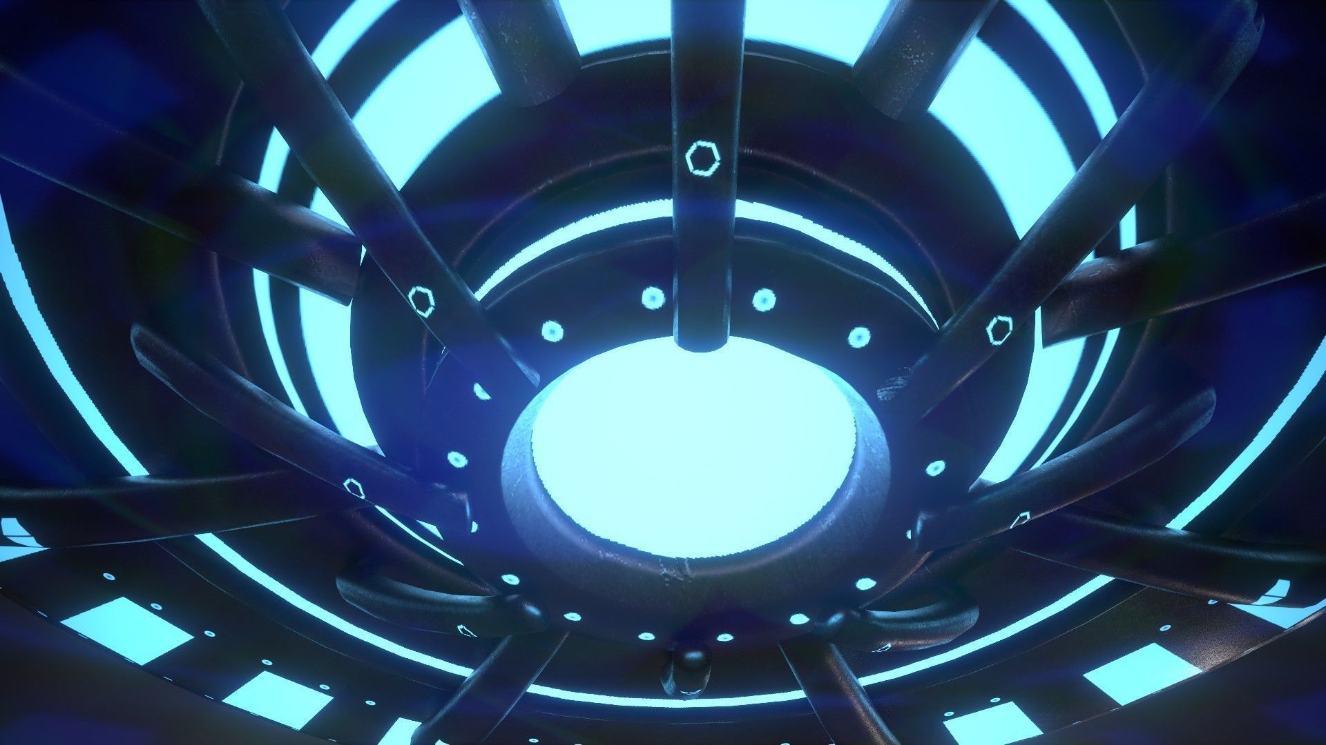 UFO spaceship Low-poly 3D model_11