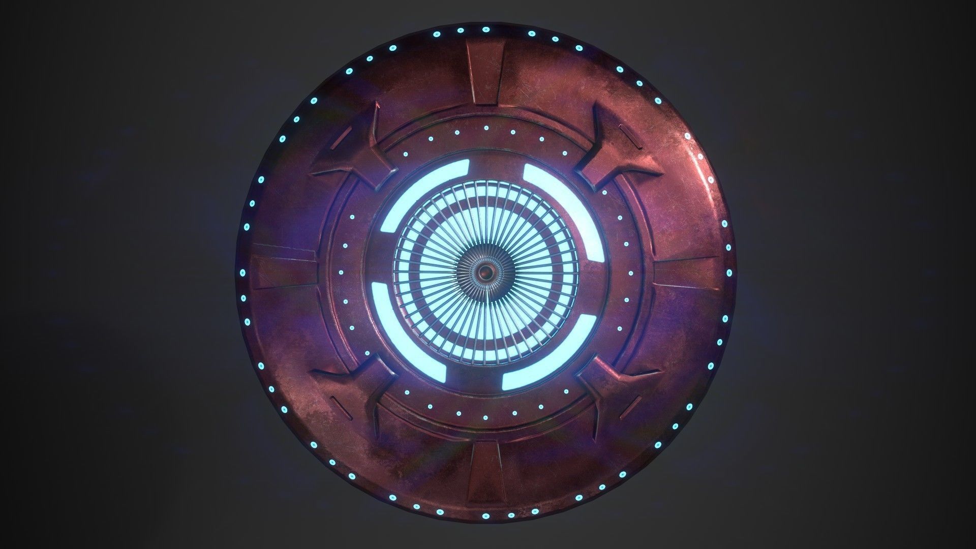 UFO spaceship Low-poly 3D model_2