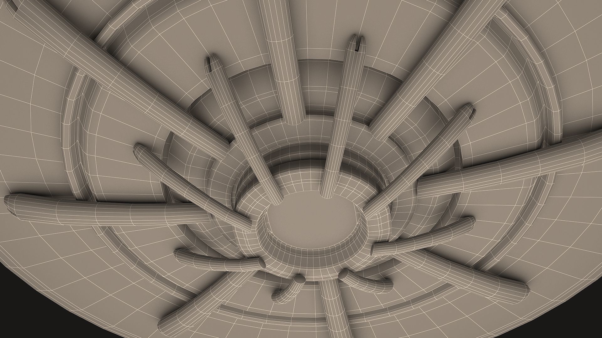 UFO spaceship Low-poly 3D model_18