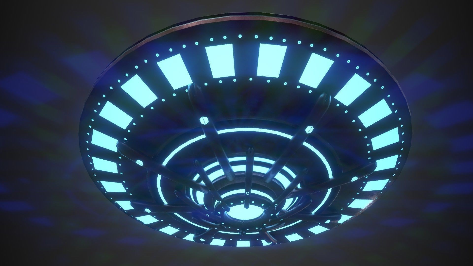 UFO spaceship Low-poly 3D model_8