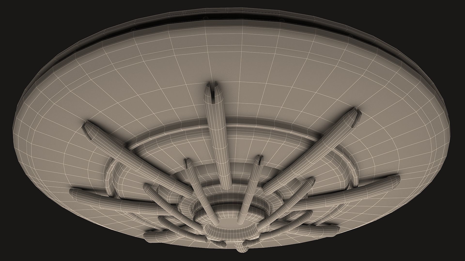 UFO spaceship Low-poly 3D model_15