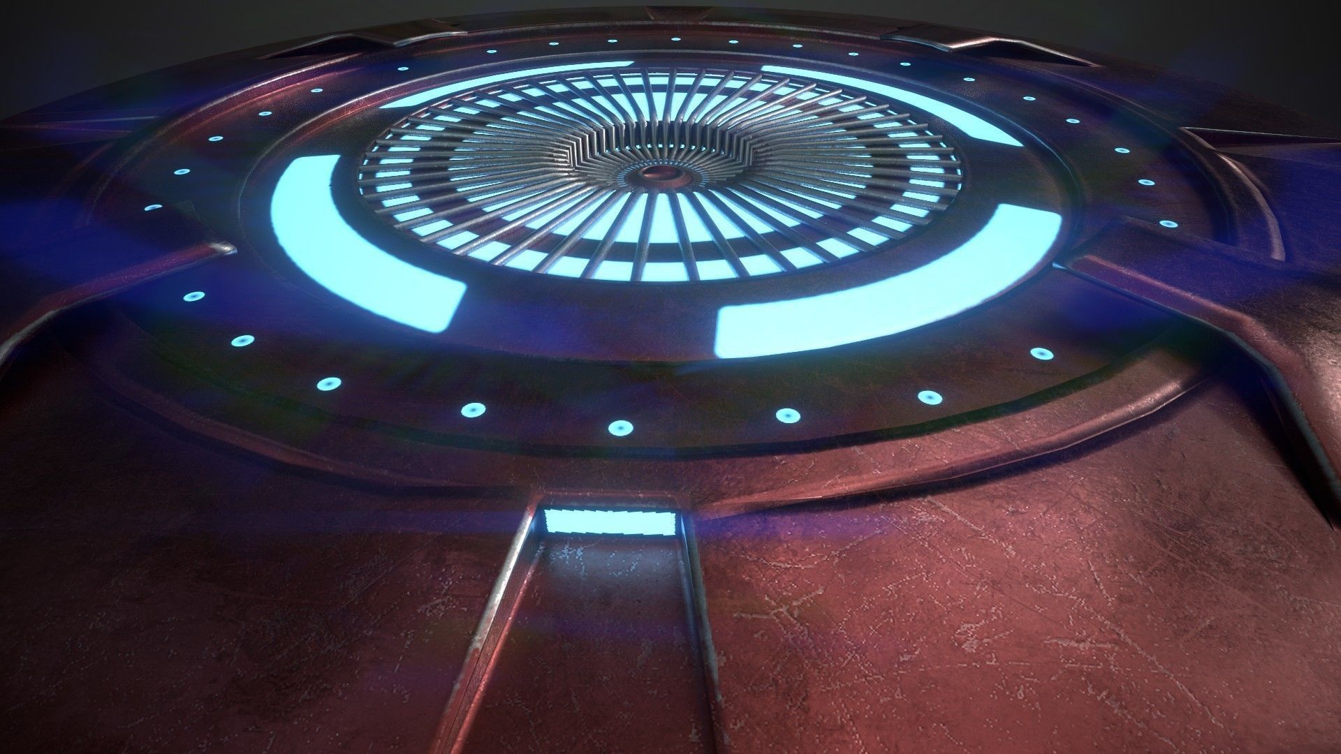 UFO spaceship Low-poly 3D model_5