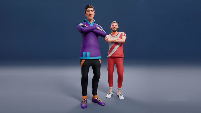 Jack and parket soccer - football animations Low-poly 3D model