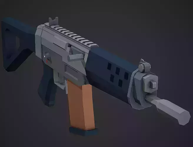 Stylized Sig Sg 552 Low Poly Mobile Ready Low-poly 3D model