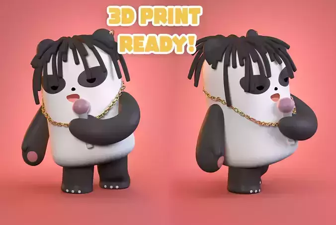 Panda Rapper 3D model 3D printable | CGTrader