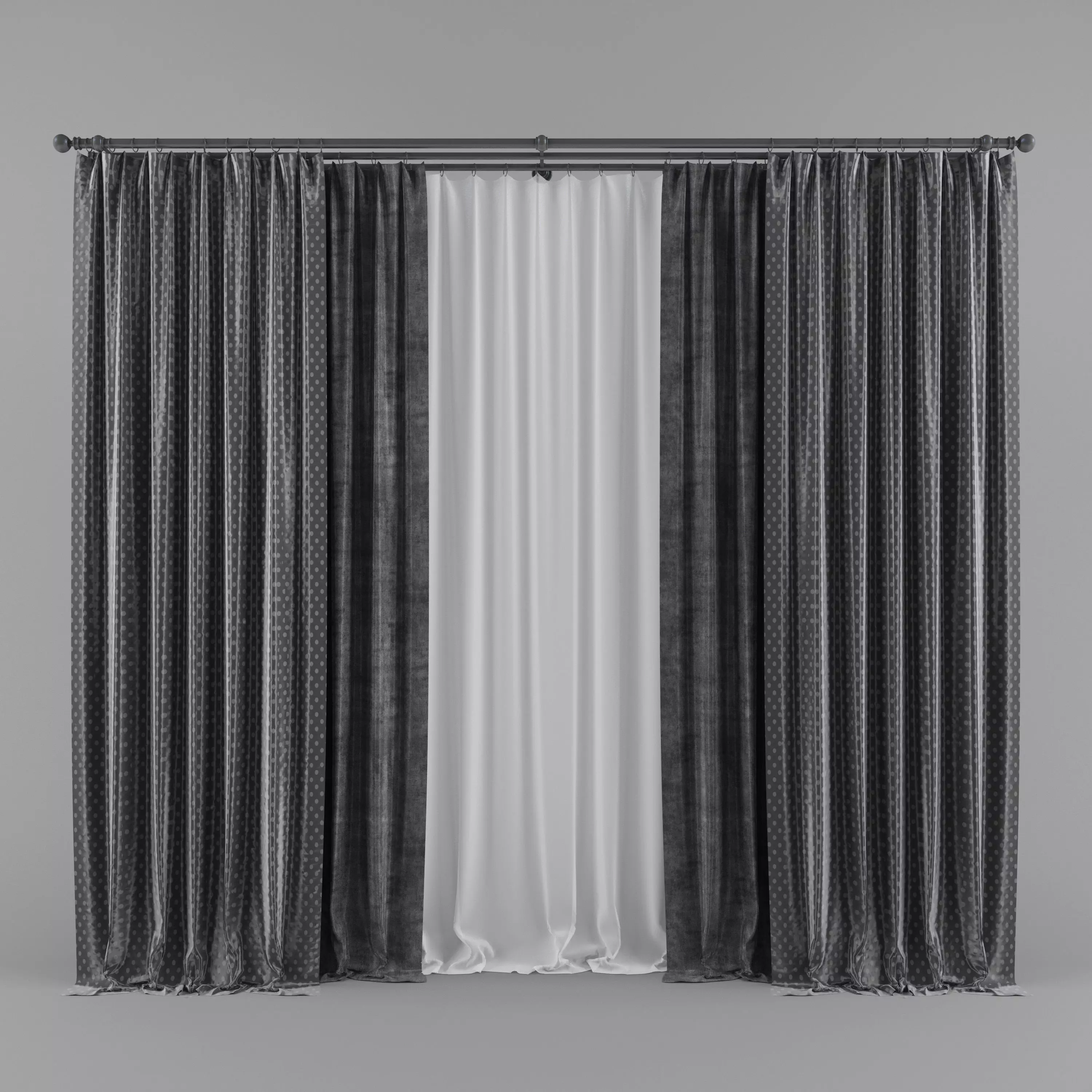 Curtain curtains 3D model_0