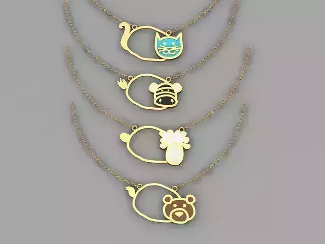 Kids enamal animals pendants 