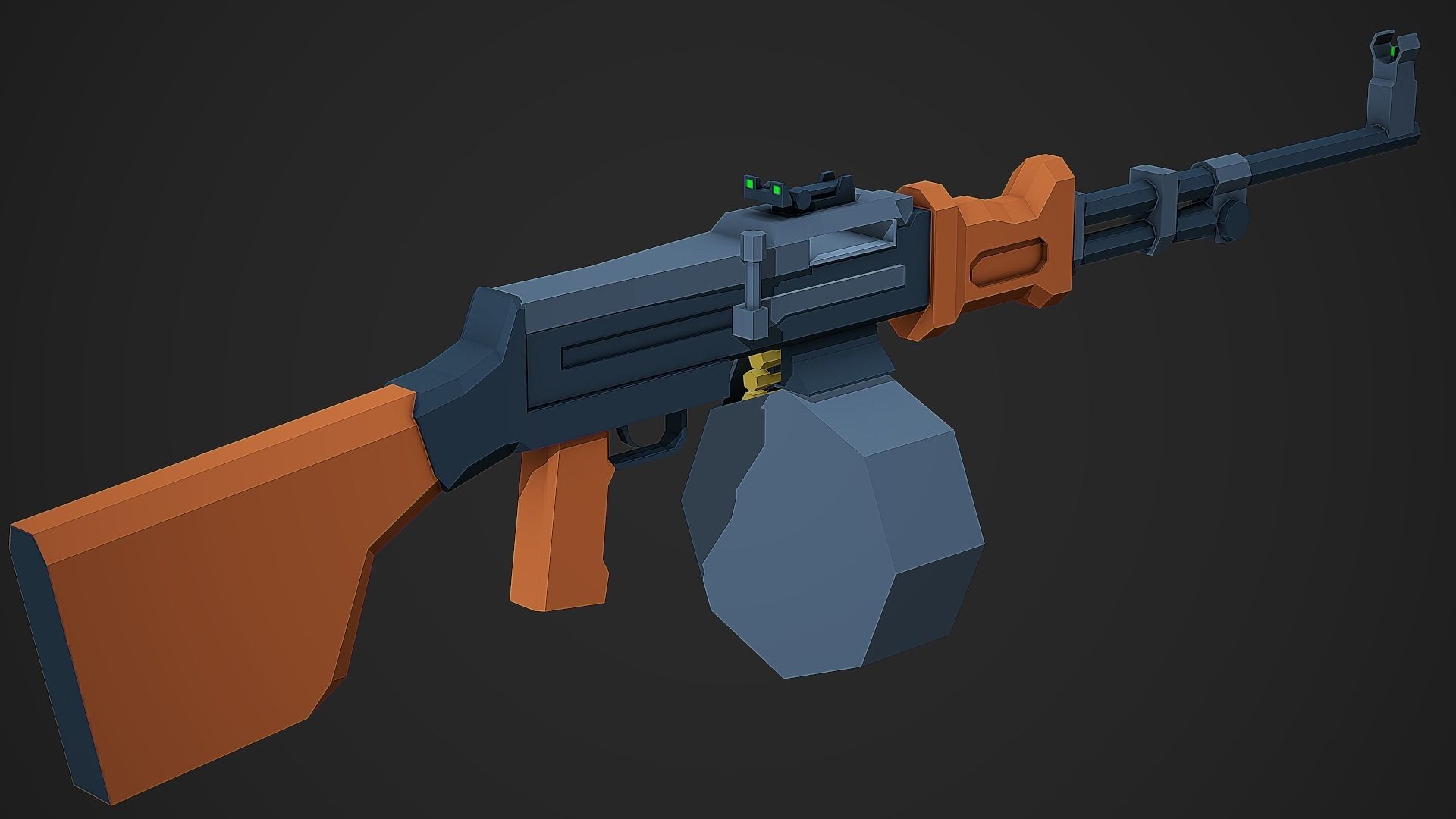 Stylized RPD LMG Low Poly Mobile Ready Low-poly 3D model_1