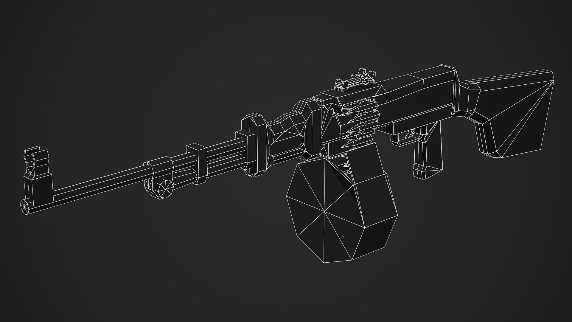Stylized RPD LMG Low Poly Mobile Ready Low-poly 3D model_7