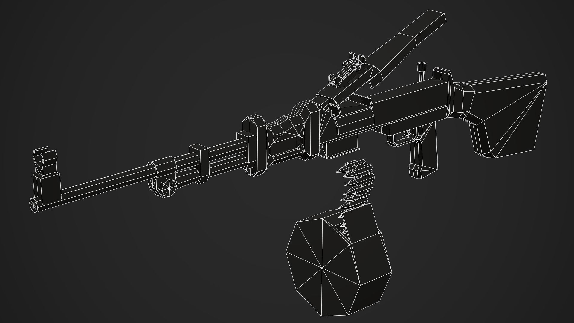 Stylized RPD LMG Low Poly Mobile Ready Low-poly 3D model_8