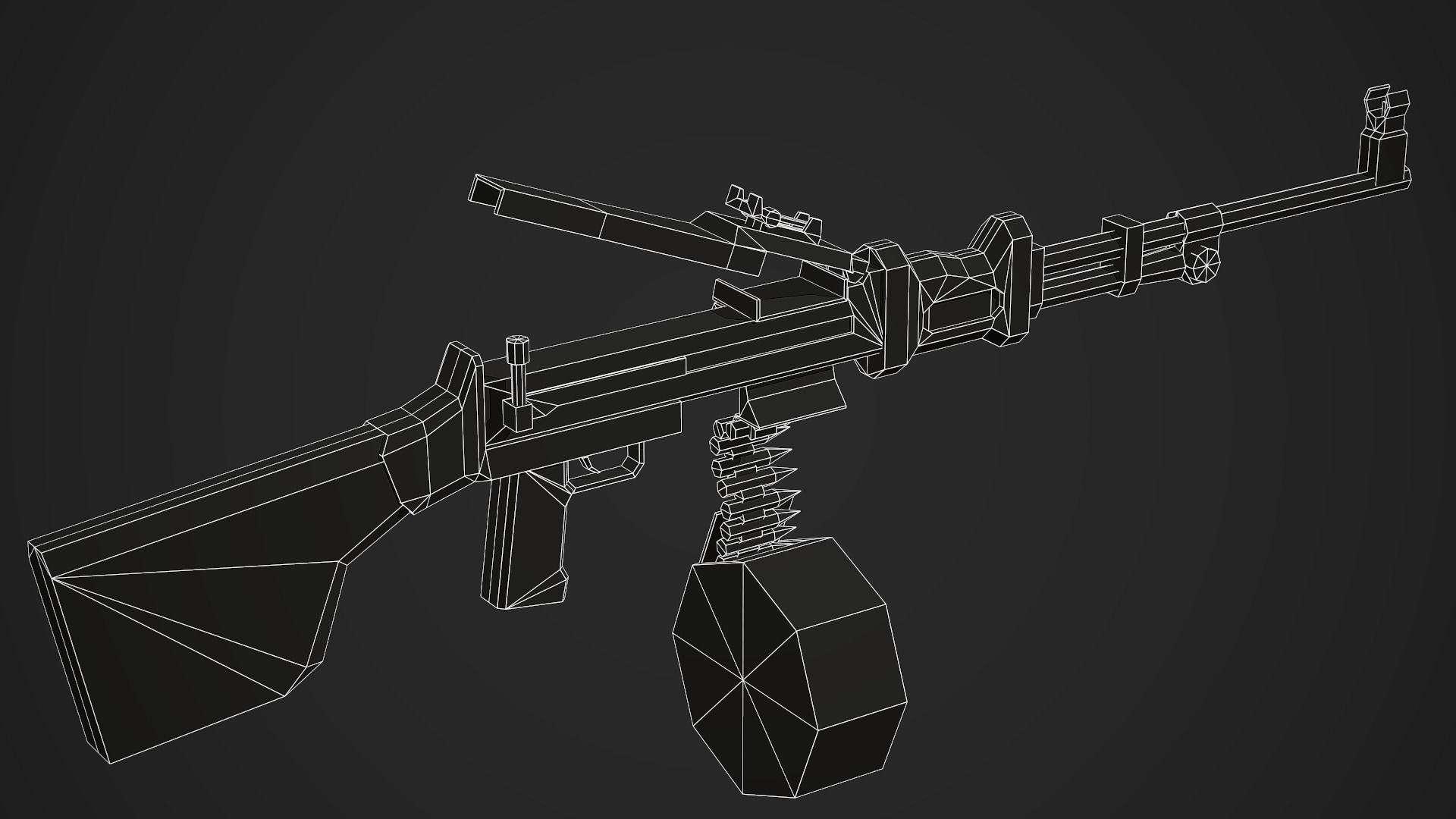 Stylized RPD LMG Low Poly Mobile Ready Low-poly 3D model_9