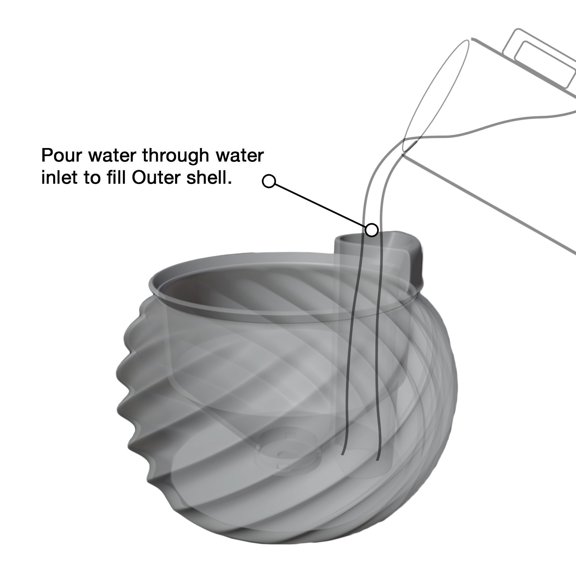 Self Watering Planter STL File for 3D Printing   3D print model_3