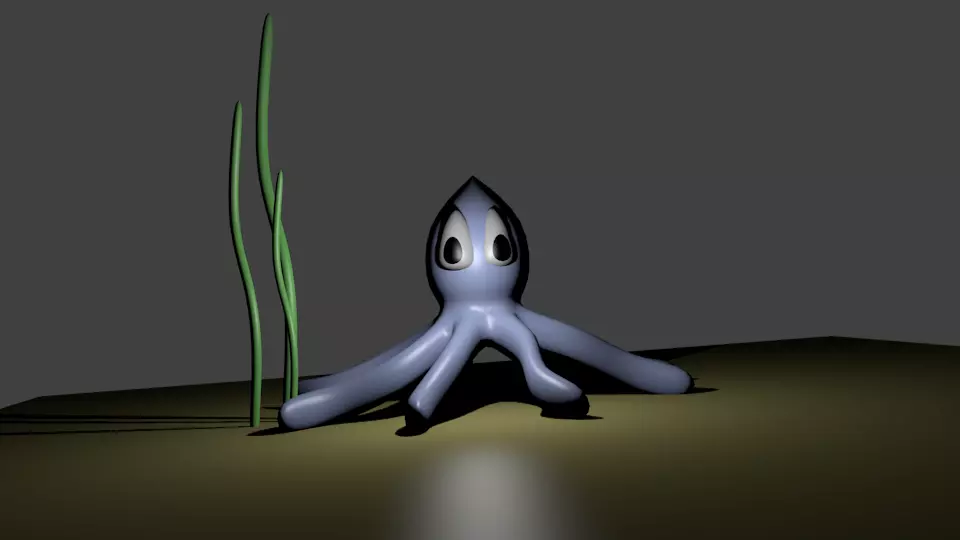 Simple Octopus Or Simple Gurita  Free 3D model_0