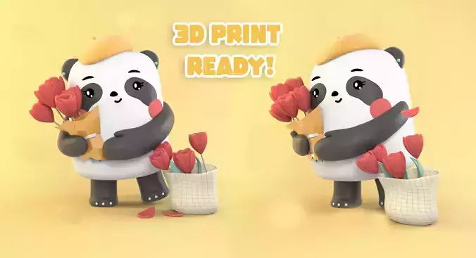 Panda Flowers 3D print model