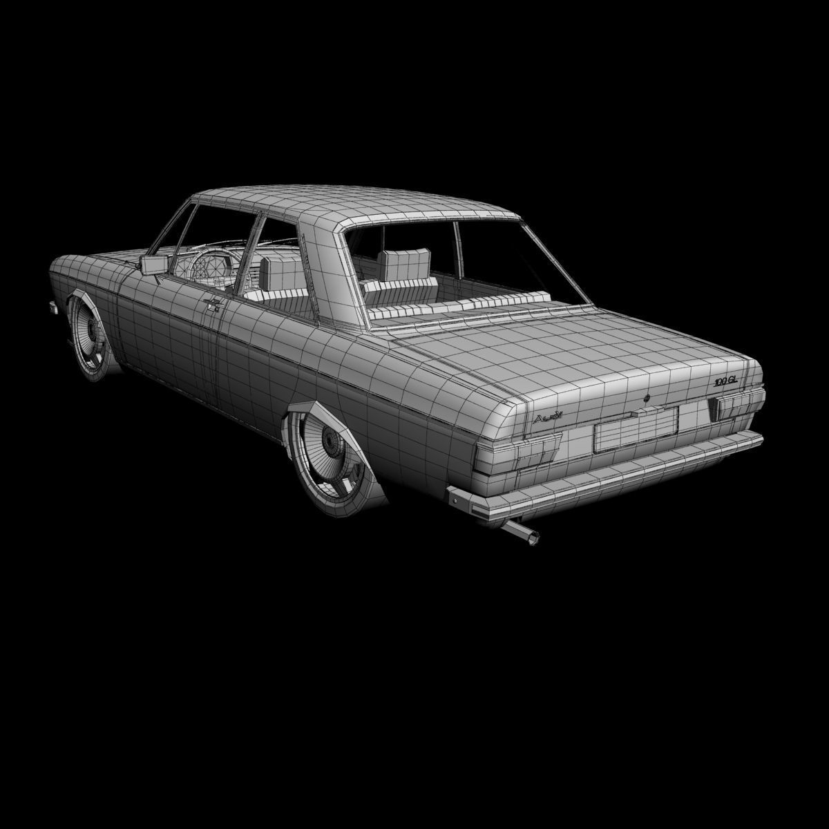 Audi 100 C1 1973 3D model_15