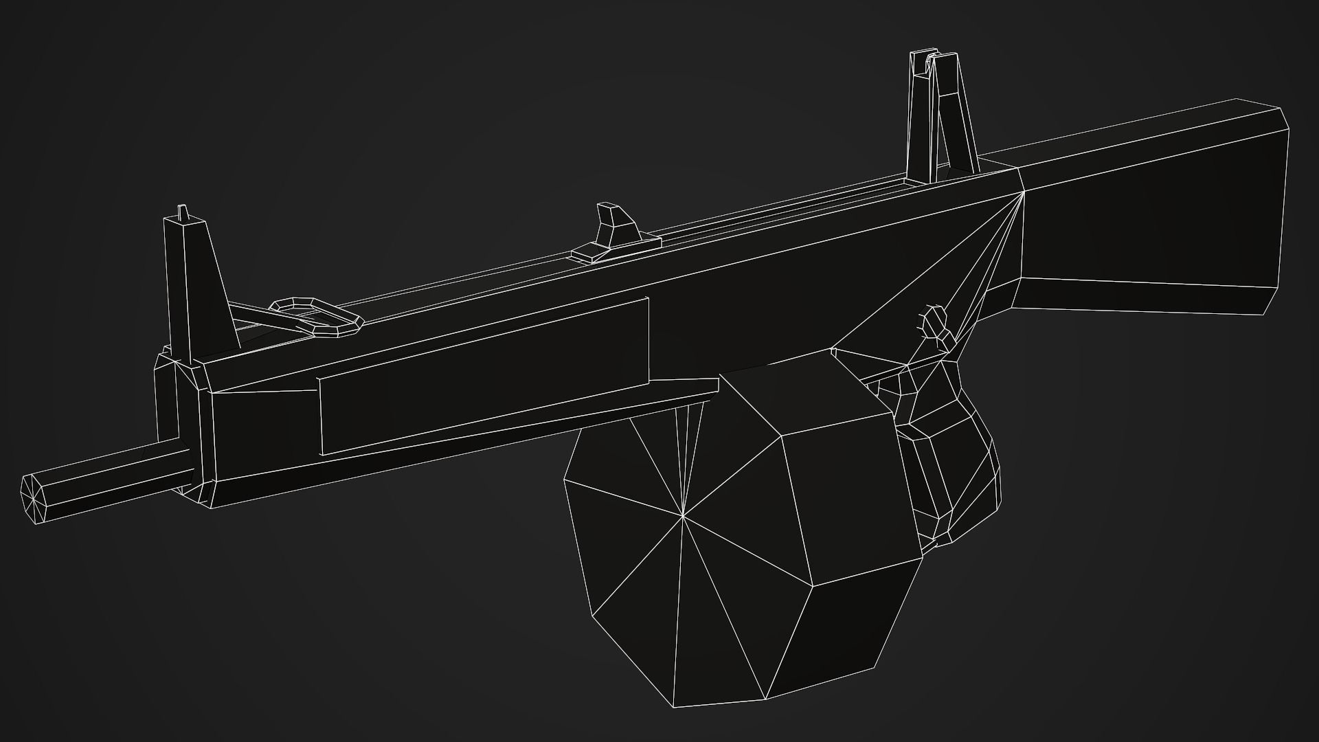 Stylized AA-12 Shotgun Low Poly Mobile Ready Low-poly 3D model_7