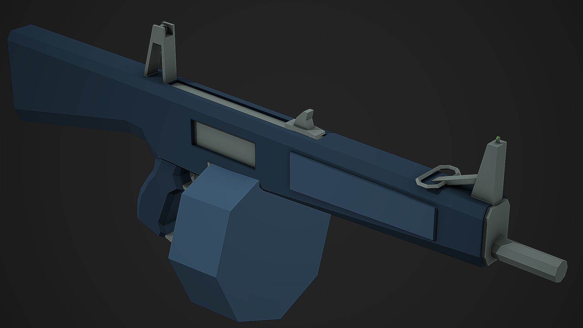 Stylized AA-12 Shotgun Low Poly Mobile Ready Low-poly 3D model_2