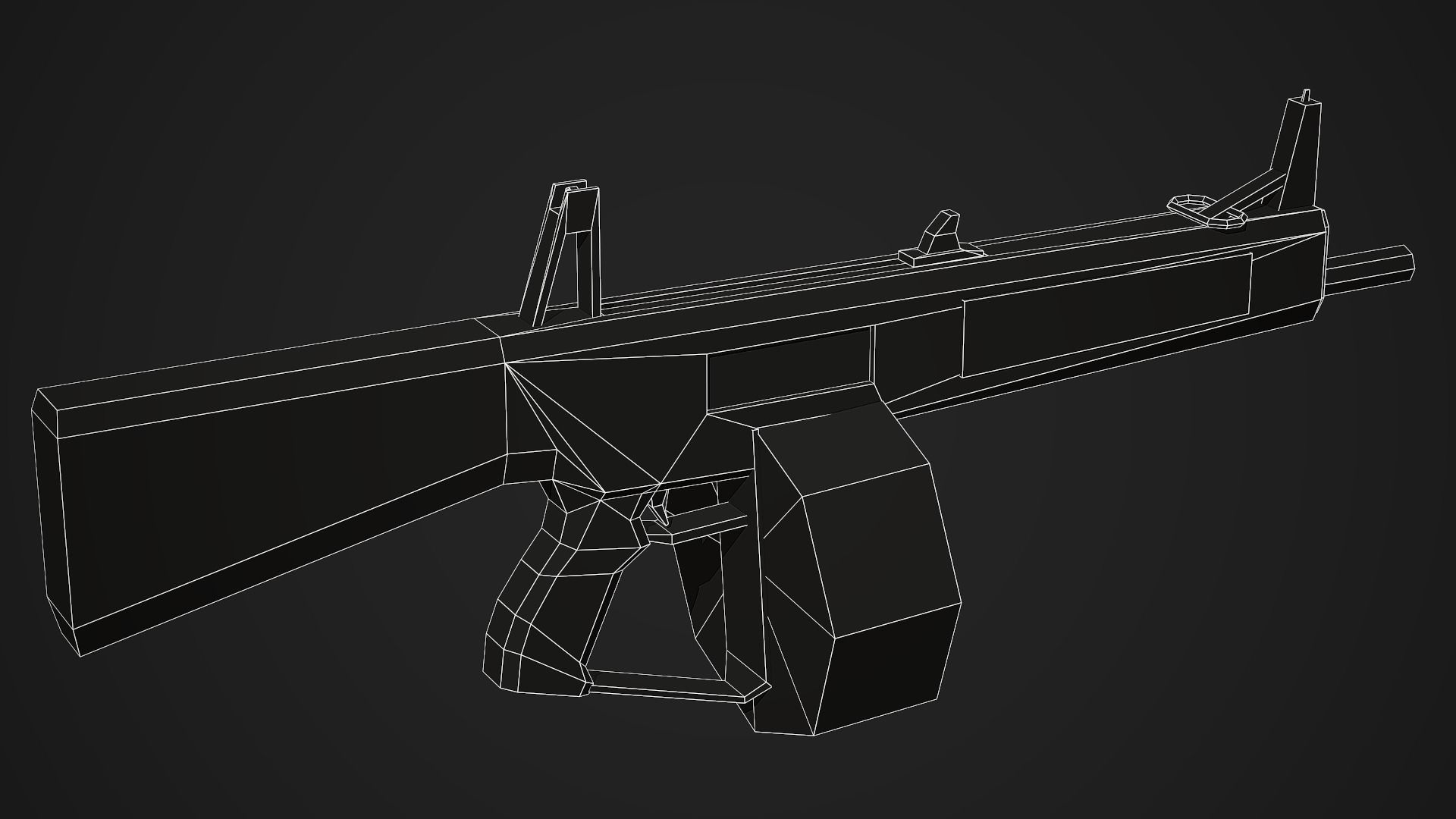 Stylized AA-12 Shotgun Low Poly Mobile Ready Low-poly 3D model_6