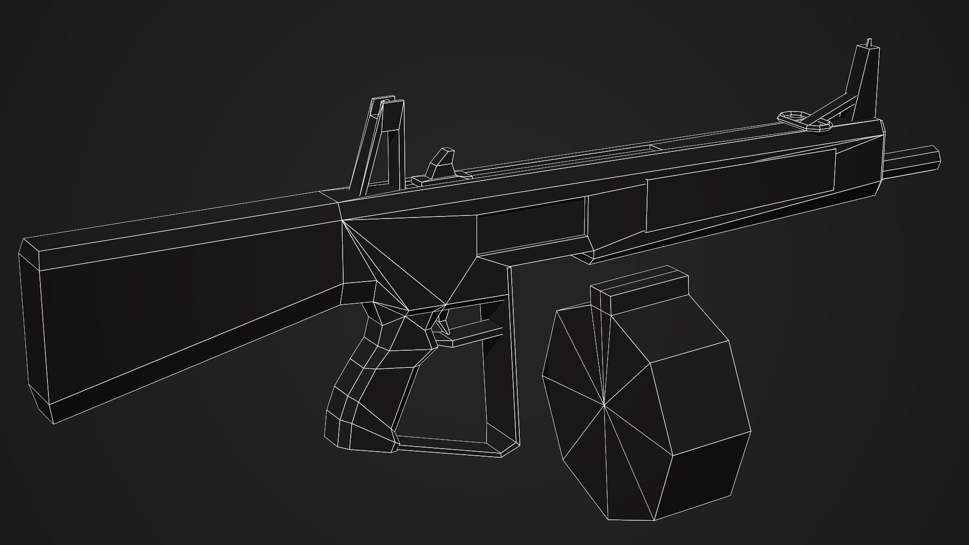 Stylized AA-12 Shotgun Low Poly Mobile Ready Low-poly 3D model_8