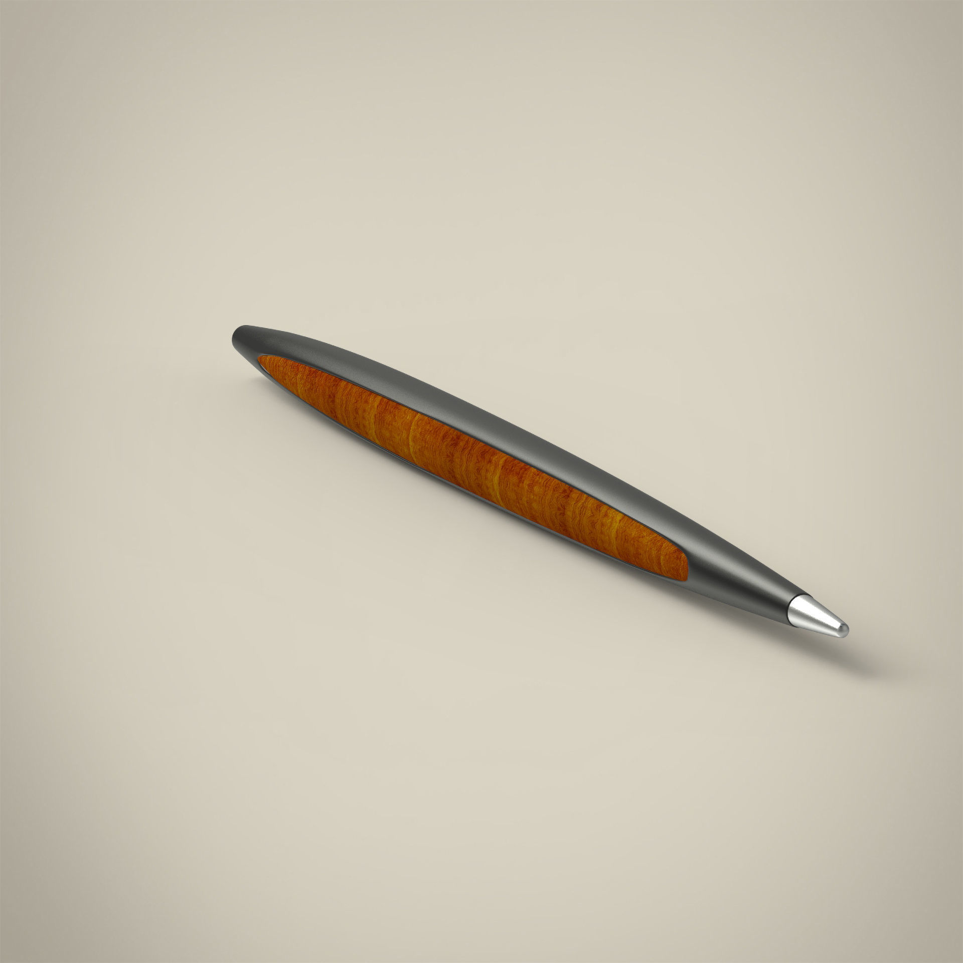 Wooden pen 3D model_1