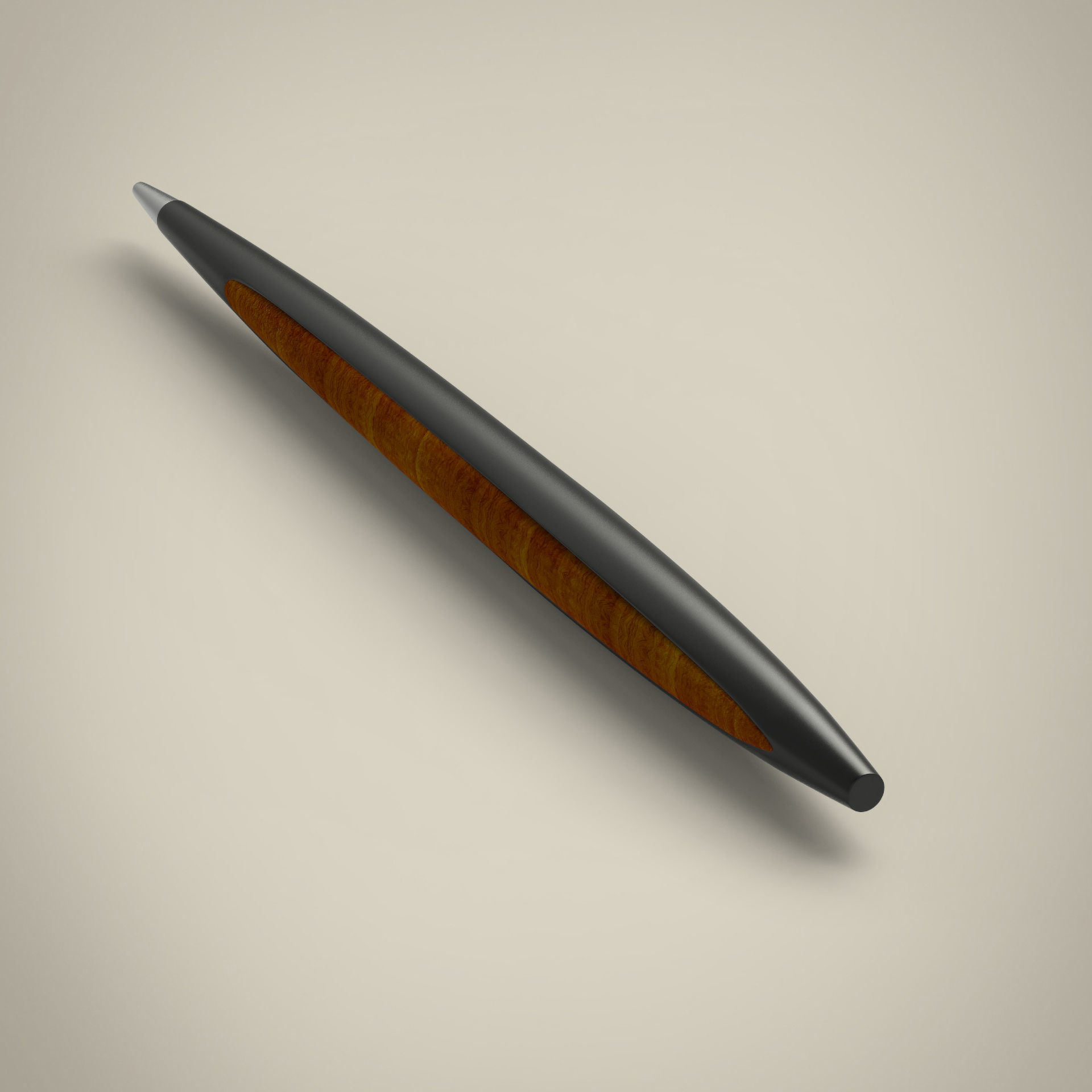 Wooden pen 3D model_3